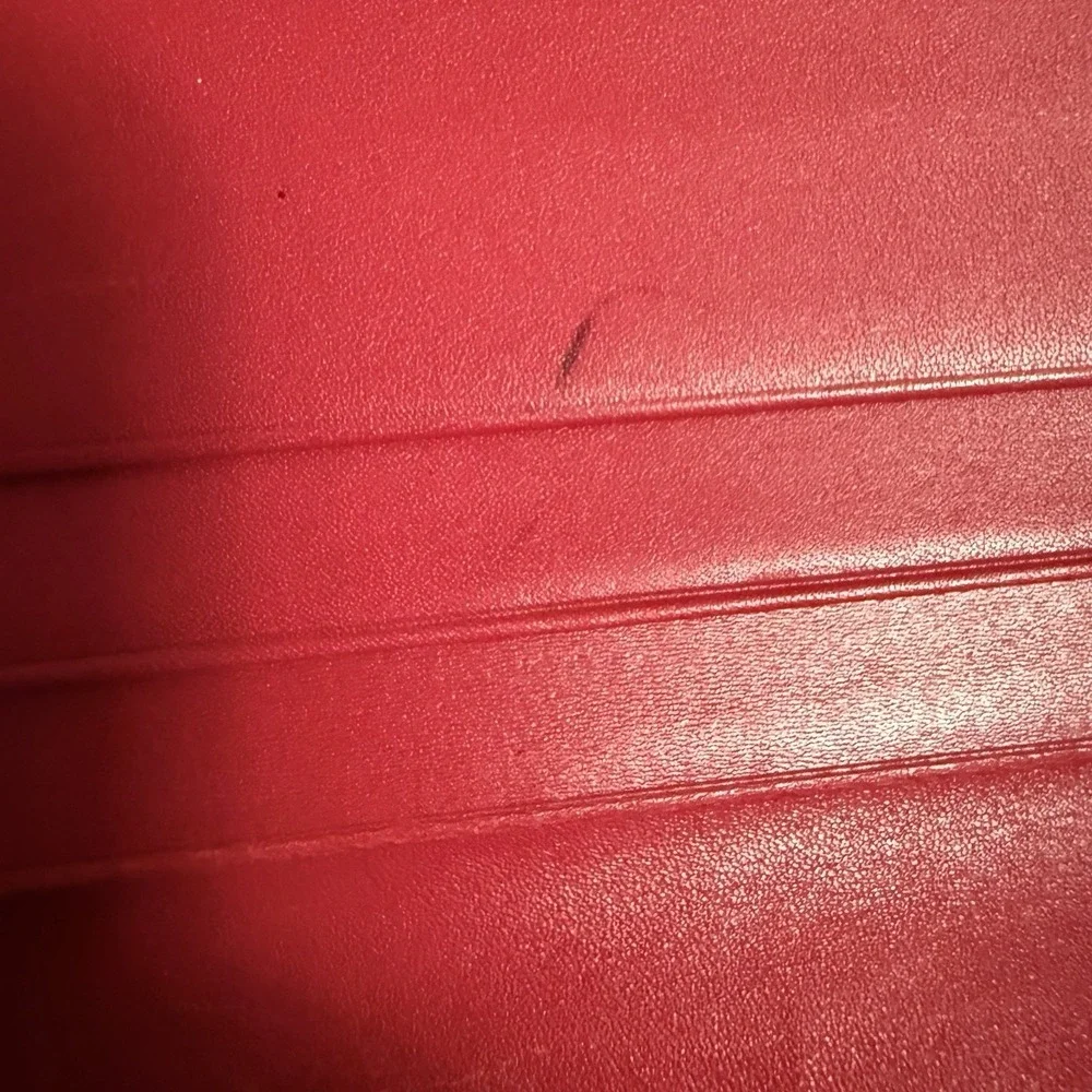 Coach Vintage Red Leather Bifold Credit Card Case Holder Wallet Made In Spain